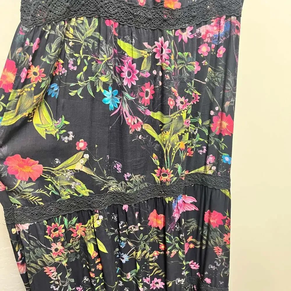 Next Beachwear Black and Floral Lace Dress - Maxi Size UK 10 - Picture 5 of 12